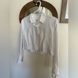 Aritzia Wilfred Linen Cropped Button up